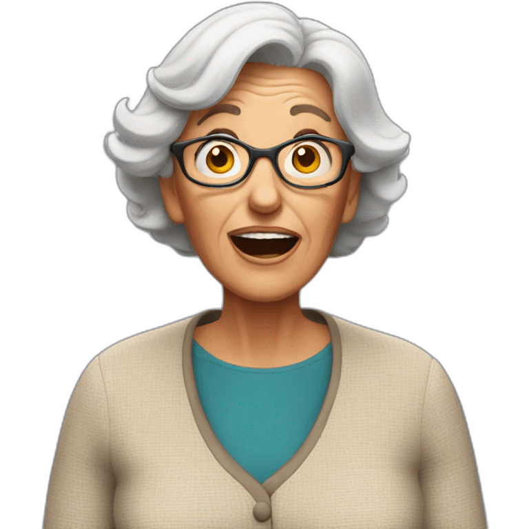 very surprised older woman emoji