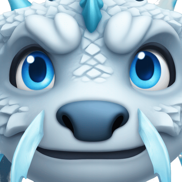 ice Dragon with blue eyes  emoji