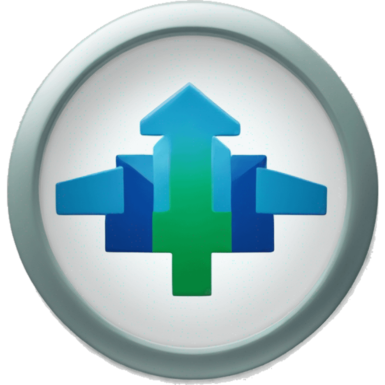 a bank logo with blue and green in middle ComBank emoji