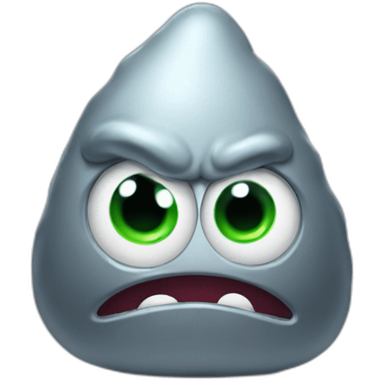 angry silver slime with eye emoji