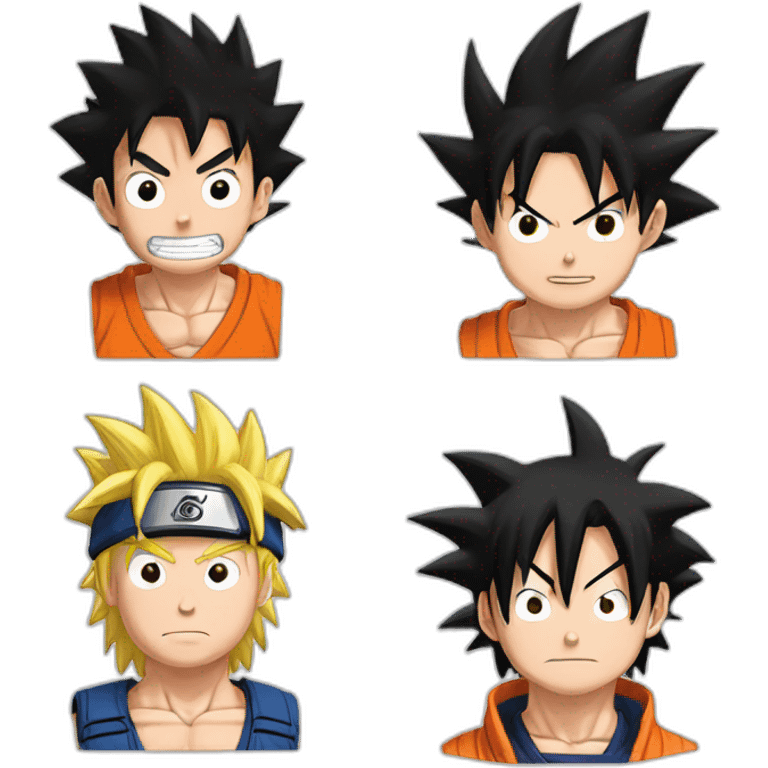 Goku,Luffy et Naruto emoji