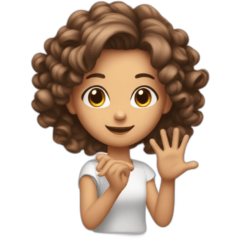 close-up girl twirling hair in fingers emoji