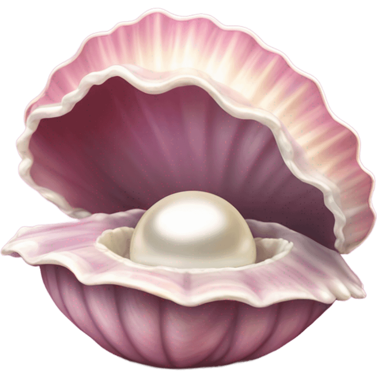 Pink clam with pearl emoji