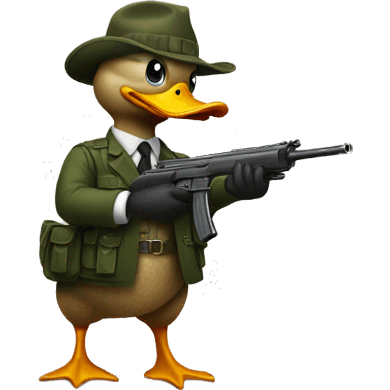 Duck with a gun emoji