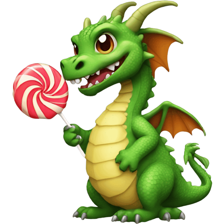 Dragon with a lolly pop emoji