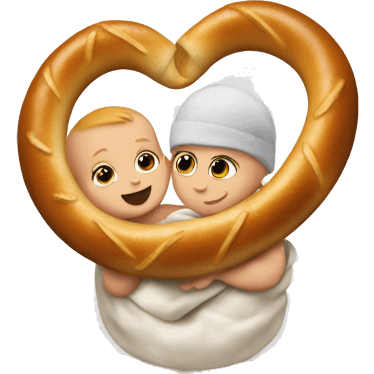 Baby and bretzel emoji