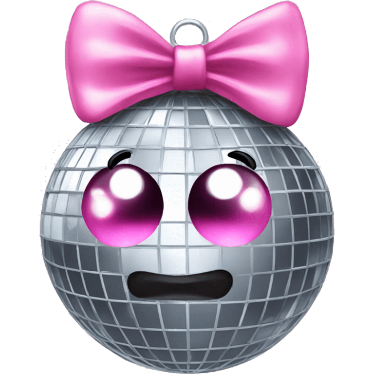 disco ball with pink bow emoji