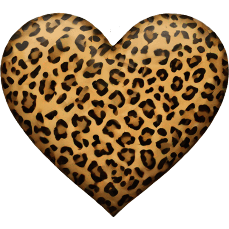 Leopard print heart  emoji