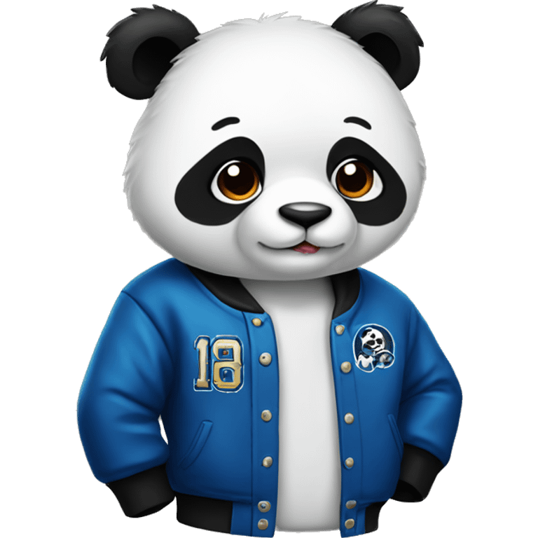 Panda with a letterman jacket emoji