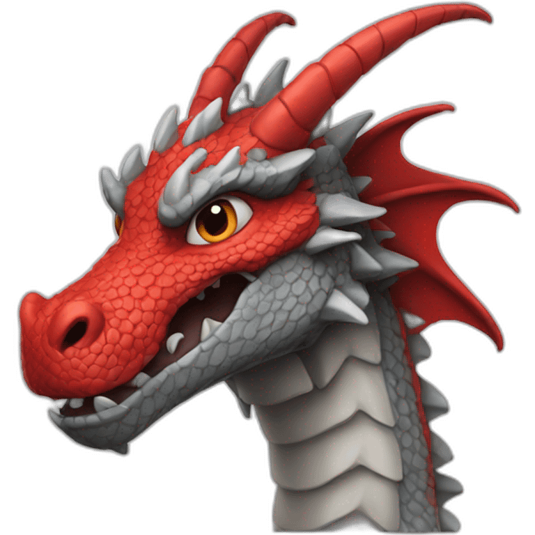 Red and grey dragon emoji