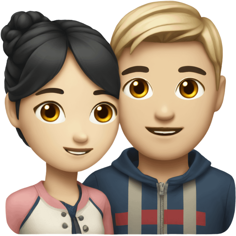 Korean girl with her norwegian boyfriend emoji