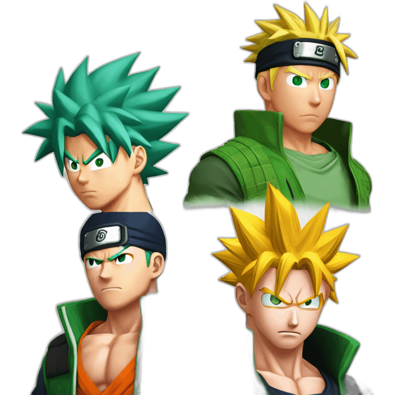 goku vs naruto vs rui vs zoro emoji