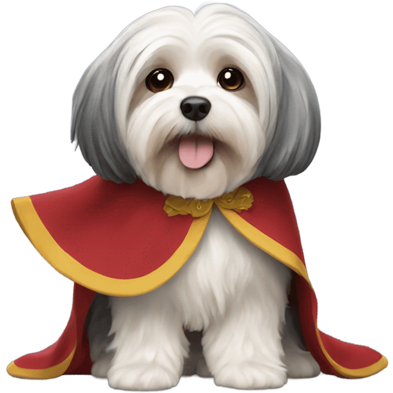 Havanese wearing a cape emoji