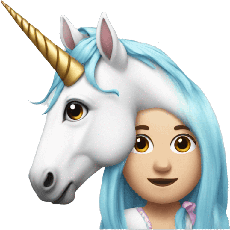 A unicorn with a girl in it emoji