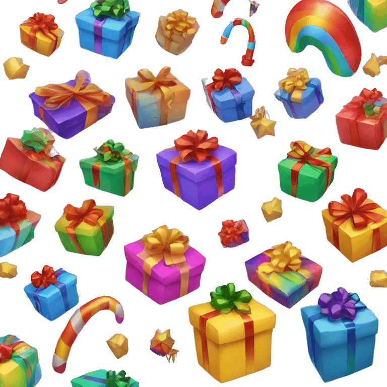 Rainbow Christmas presents  emoji