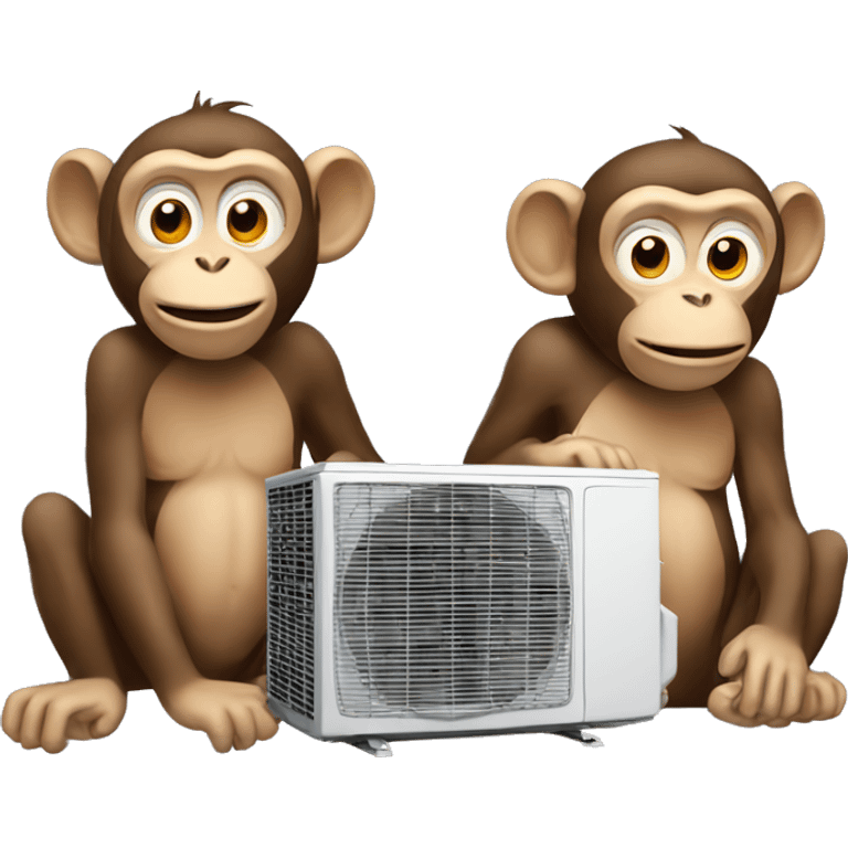 Monkeys enjoying air conditioning emoji