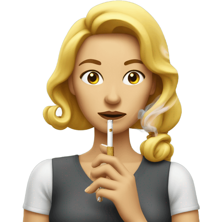 A women smoking  emoji