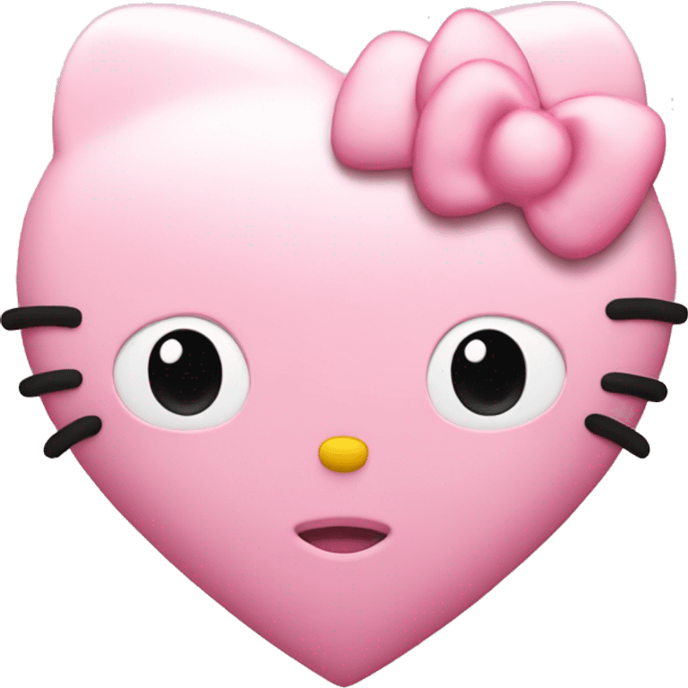 pastel pink heart with hello kitty emoji