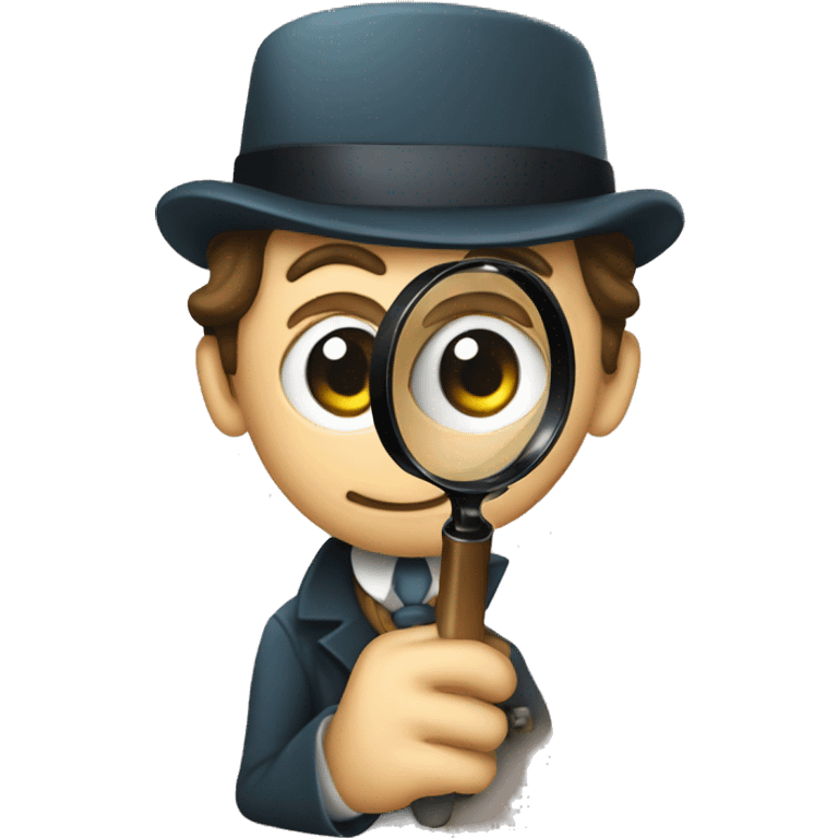 Sherlock holmes looking through magnifying glass emoji