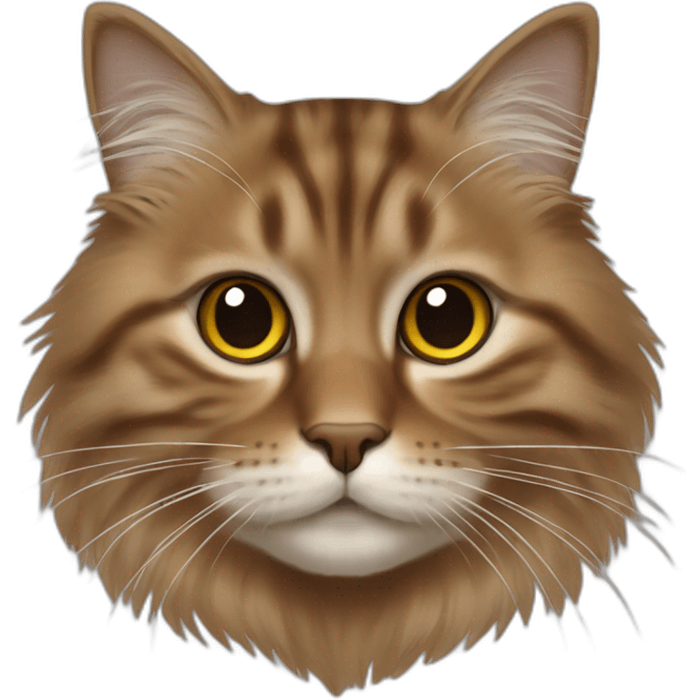 Brown fall Siberian cat face emoji