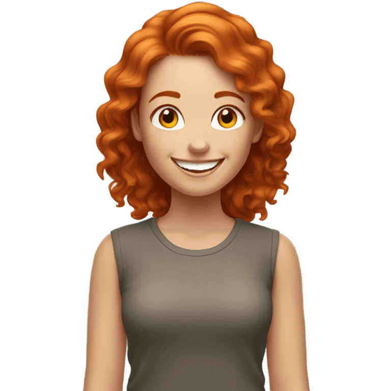 Ginger girl happy  emoji