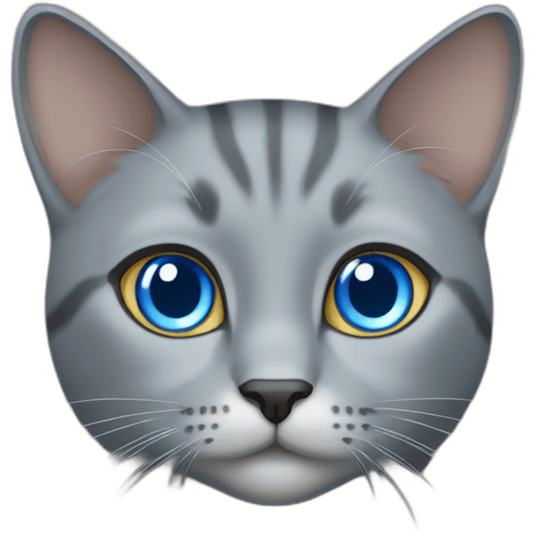 gray female cat blue eyes emoji