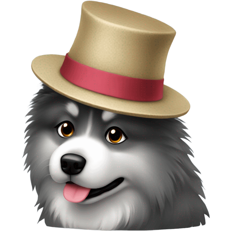 Keeshond with a hat emoji