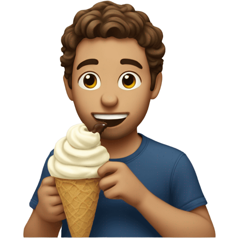 Aidan eating ice cream emoji