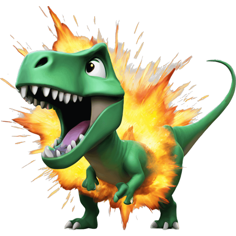 dinosaur exploding emoji