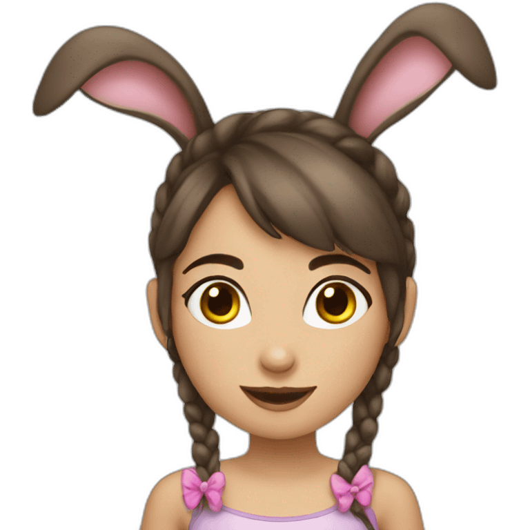 Bunny girl brunette emoji