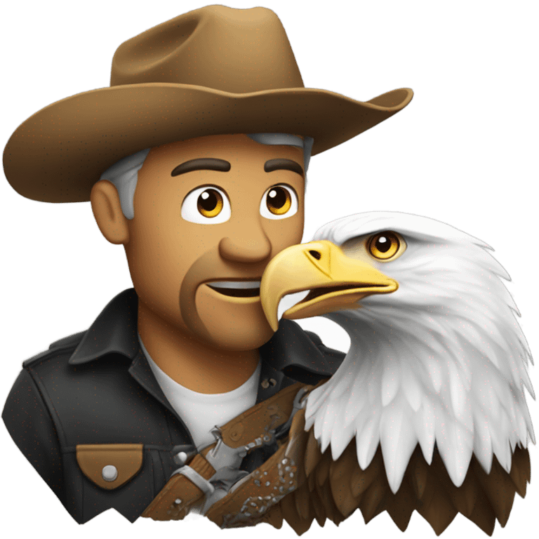 Eagle grabbing a cowboy emoji