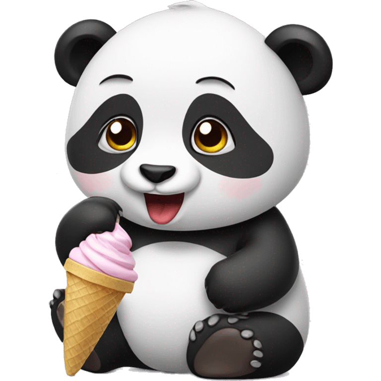 Panda eating ice cream emoji