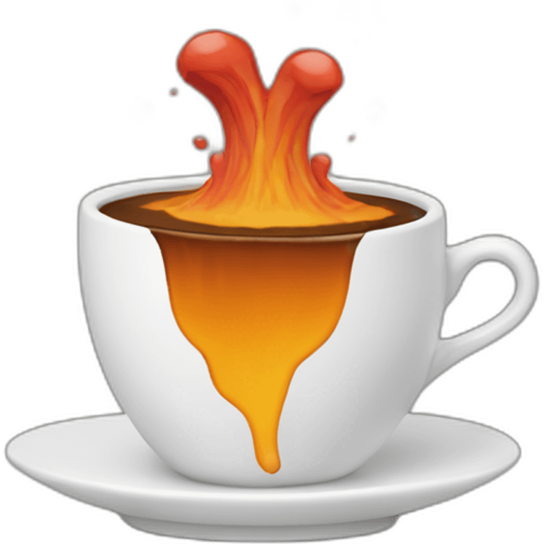 coffee cup erupting like a volcano emoji