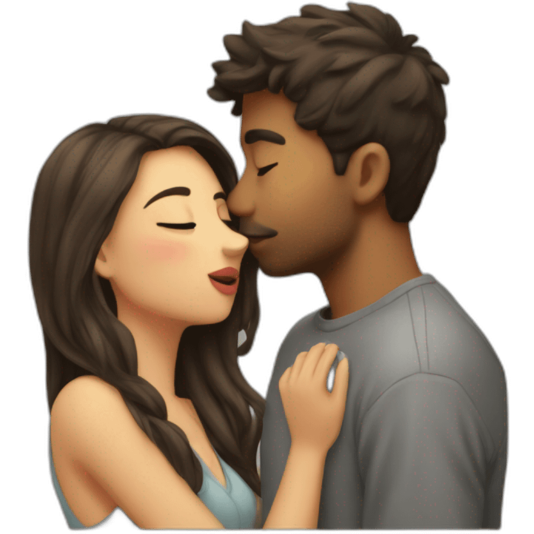 Boyfriend giving a kiss to girlfriend  emoji