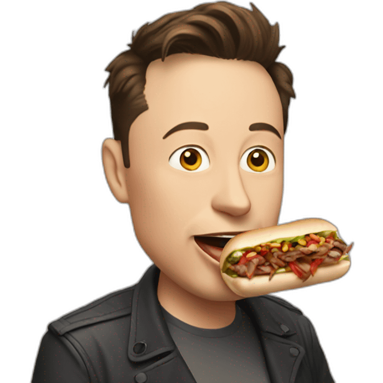 Elon musk eating kebab emoji