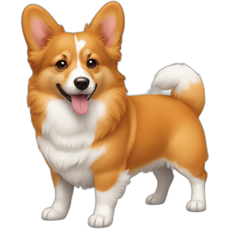 Full Orange furr head and corgi East european village dog mix puppy emoji