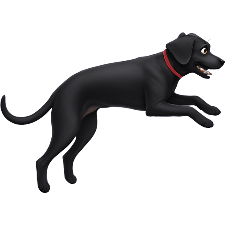 Black dog levitating  emoji