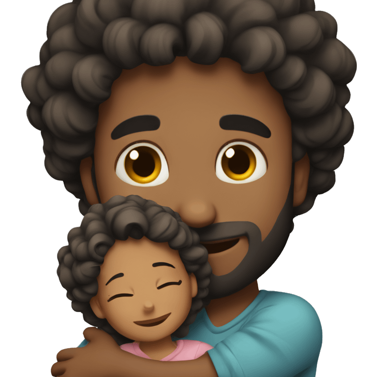 A man hugs his daughter tight emoji