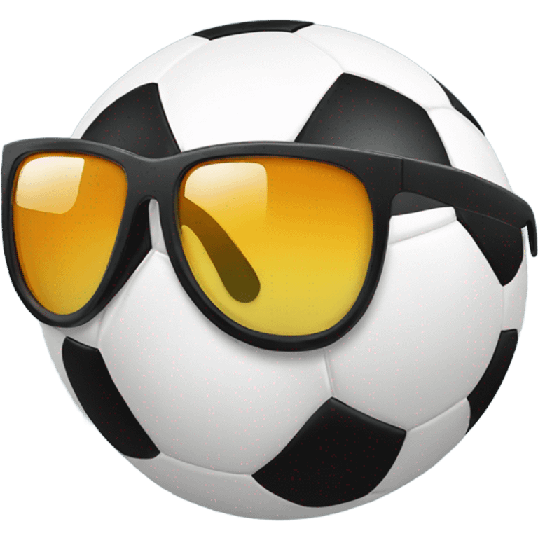 Soccer ball with sunglasses  emoji