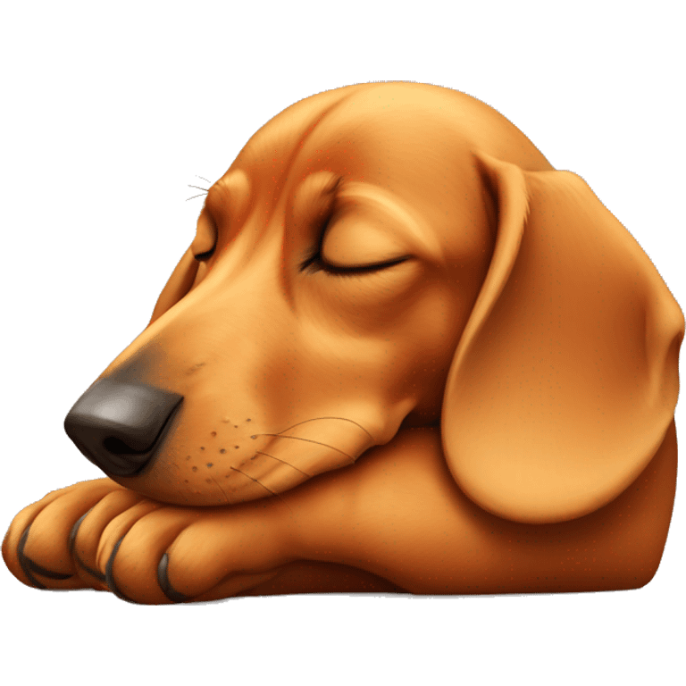 Dachshund sleeping emoji