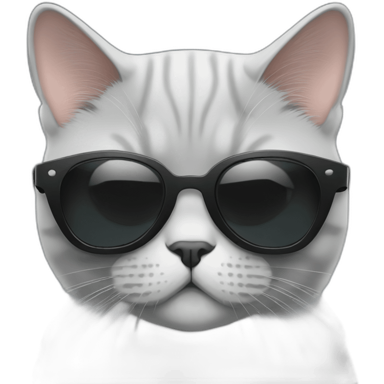 british shorthair cat with black sun glasses emoji