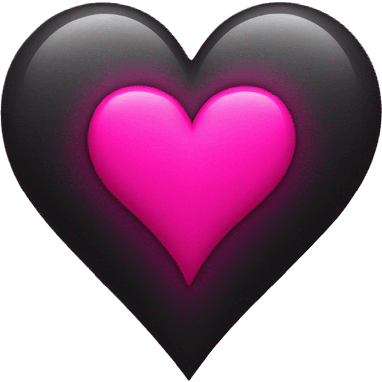 Black heart with fiery hot pink core emoji