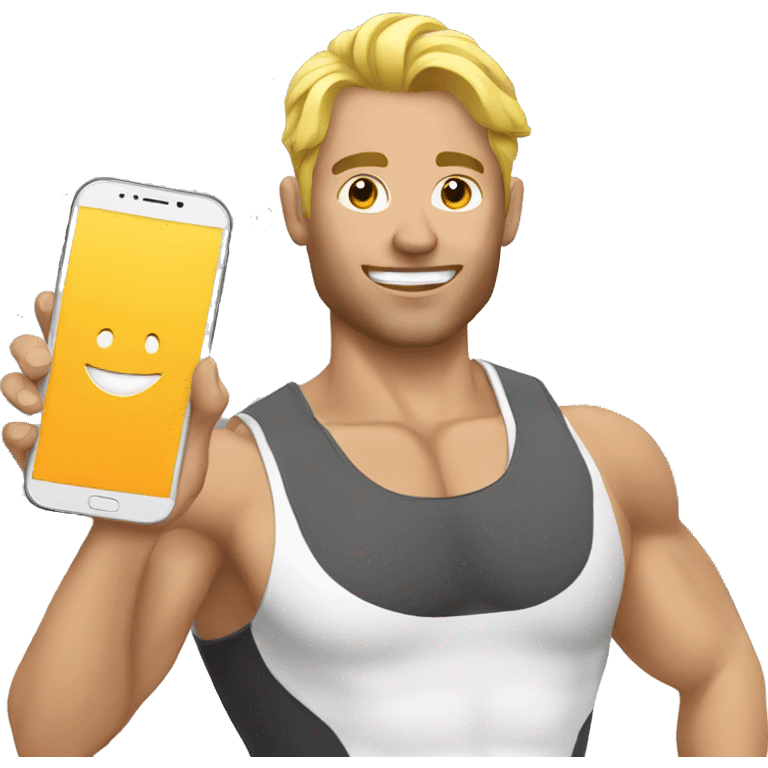 PERSONAL TRAINER WITH CELL PHONE emoji