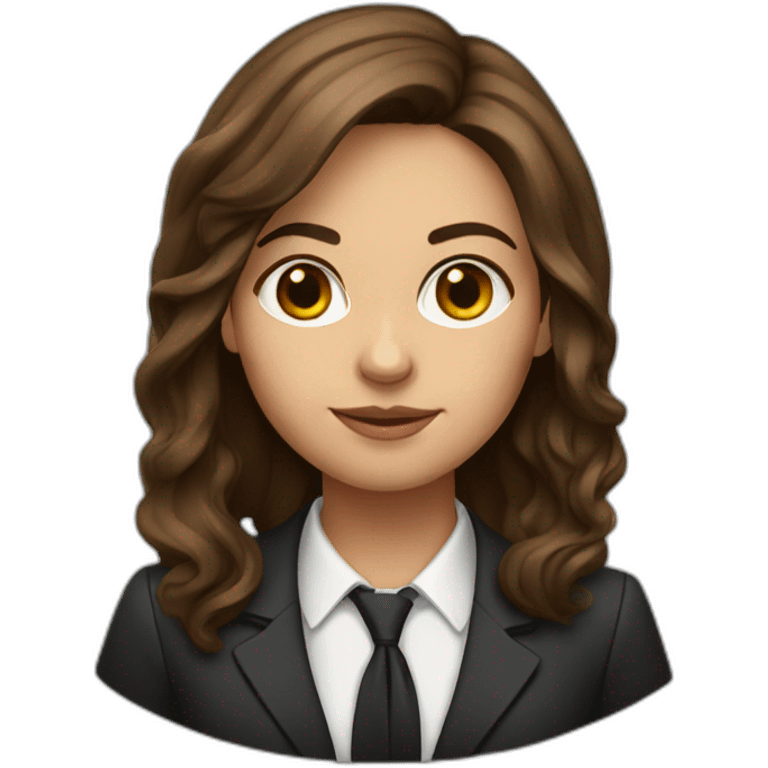 brown hair young female lawyer emoji