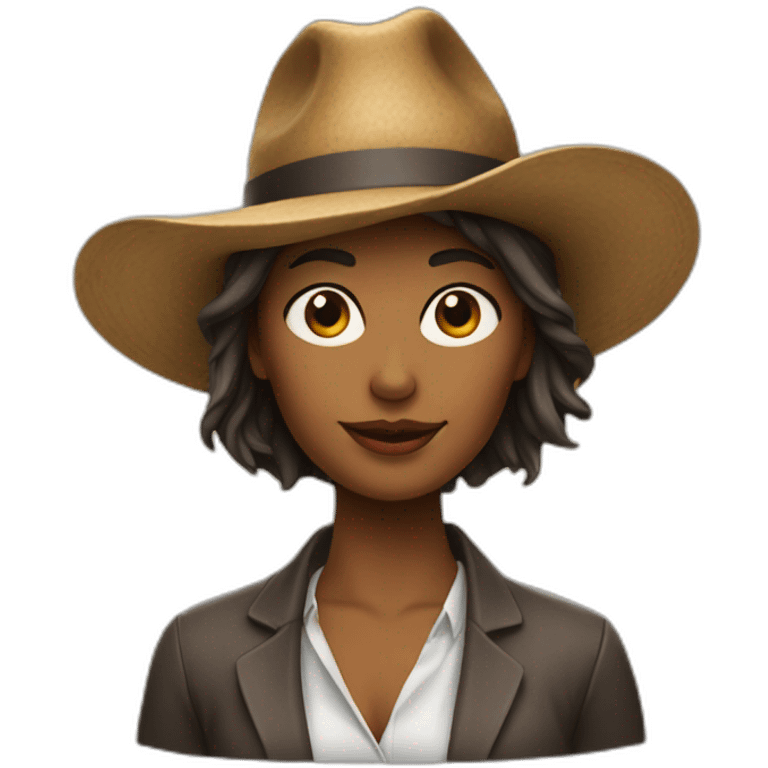 Femme avec un chapeau de caca emoji