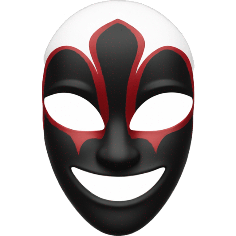 mask jester red black and white emoji