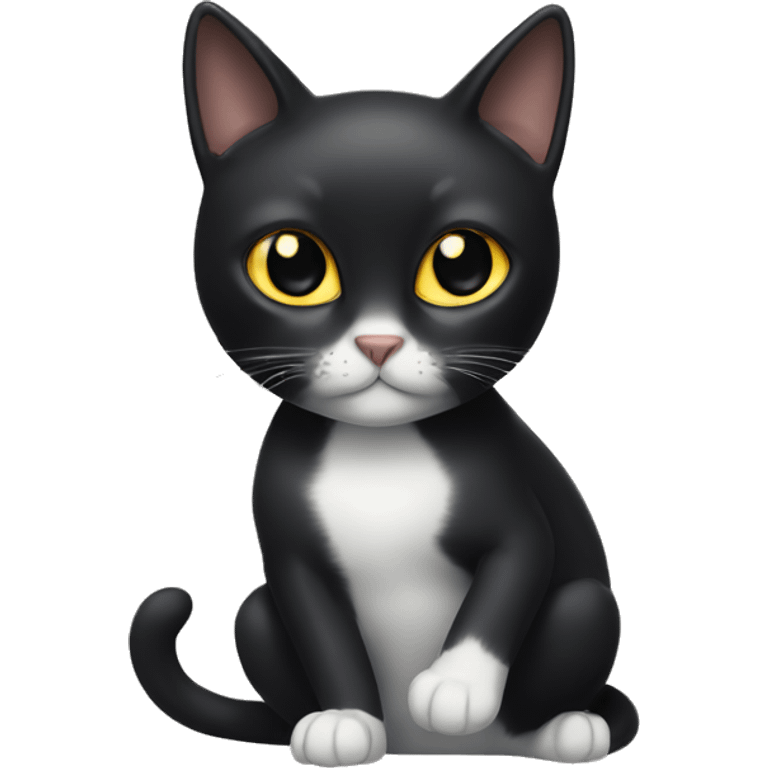 Black cat with white spot on its groin emoji