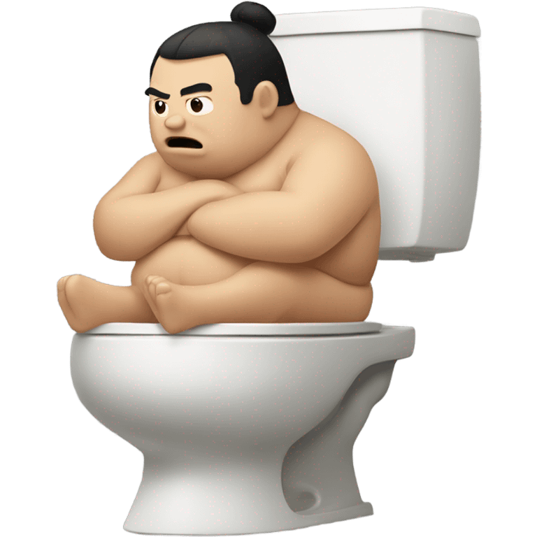 Sumo on the toilet  emoji