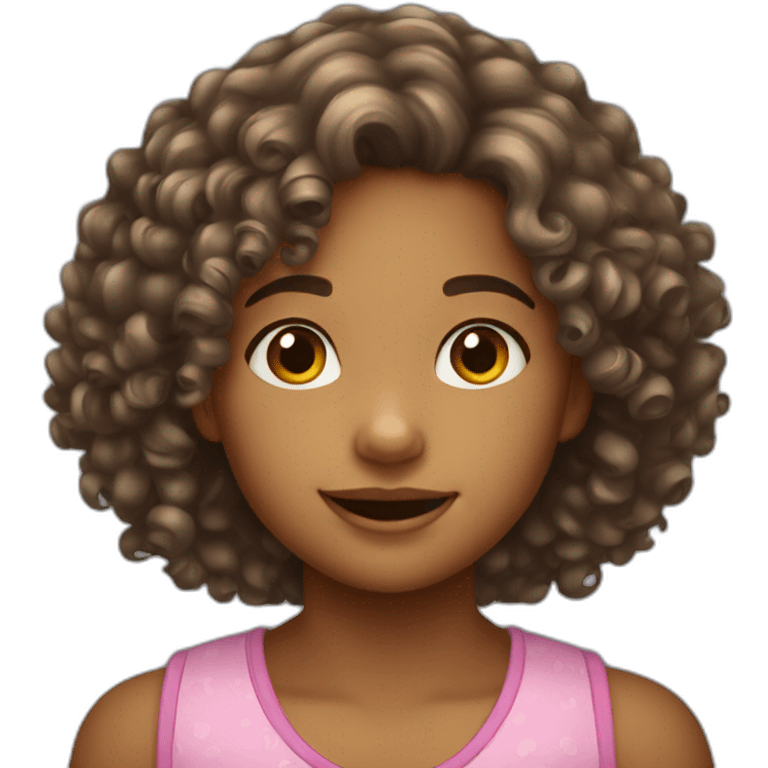 curly hair 8 year old girl emoji