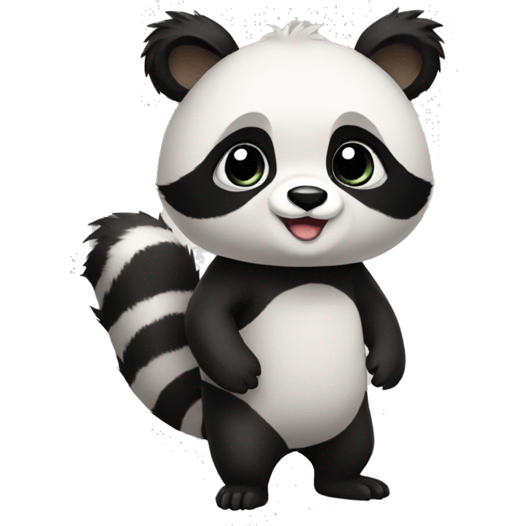 panda-raccoon-hybrid full body emoji